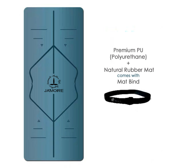 JM 5mm Premium PU(Polyurethane) + Natural Rubber Mat (Blue)